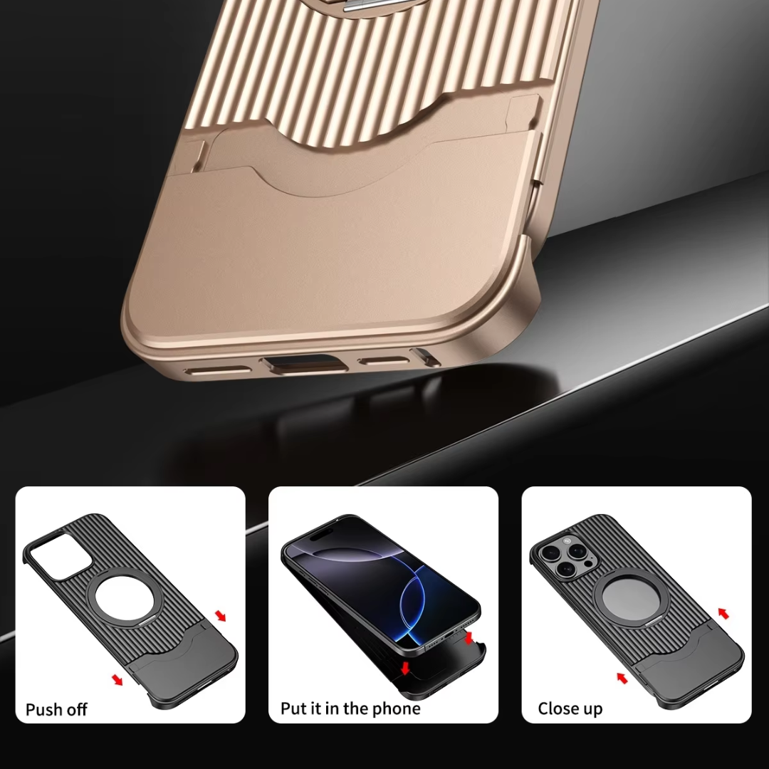 Corrugated Shield MagSafe Metal iPhone Case