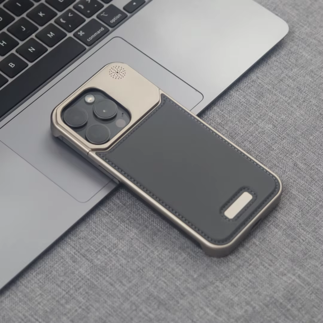Luxury Leather & Metal Magsafe iPhone Case
