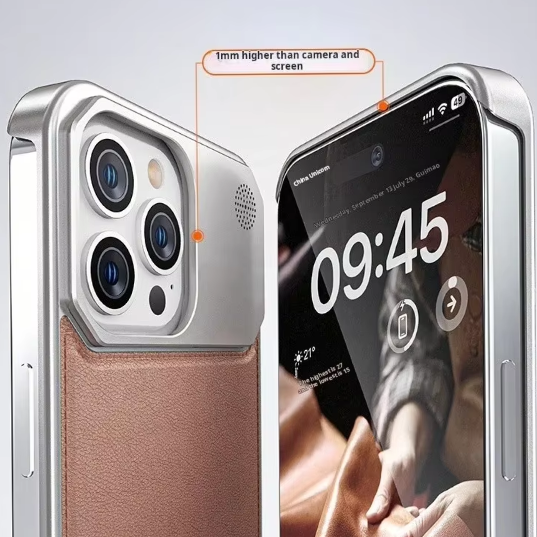 Luxury Leather & Metal Magsafe iPhone Case