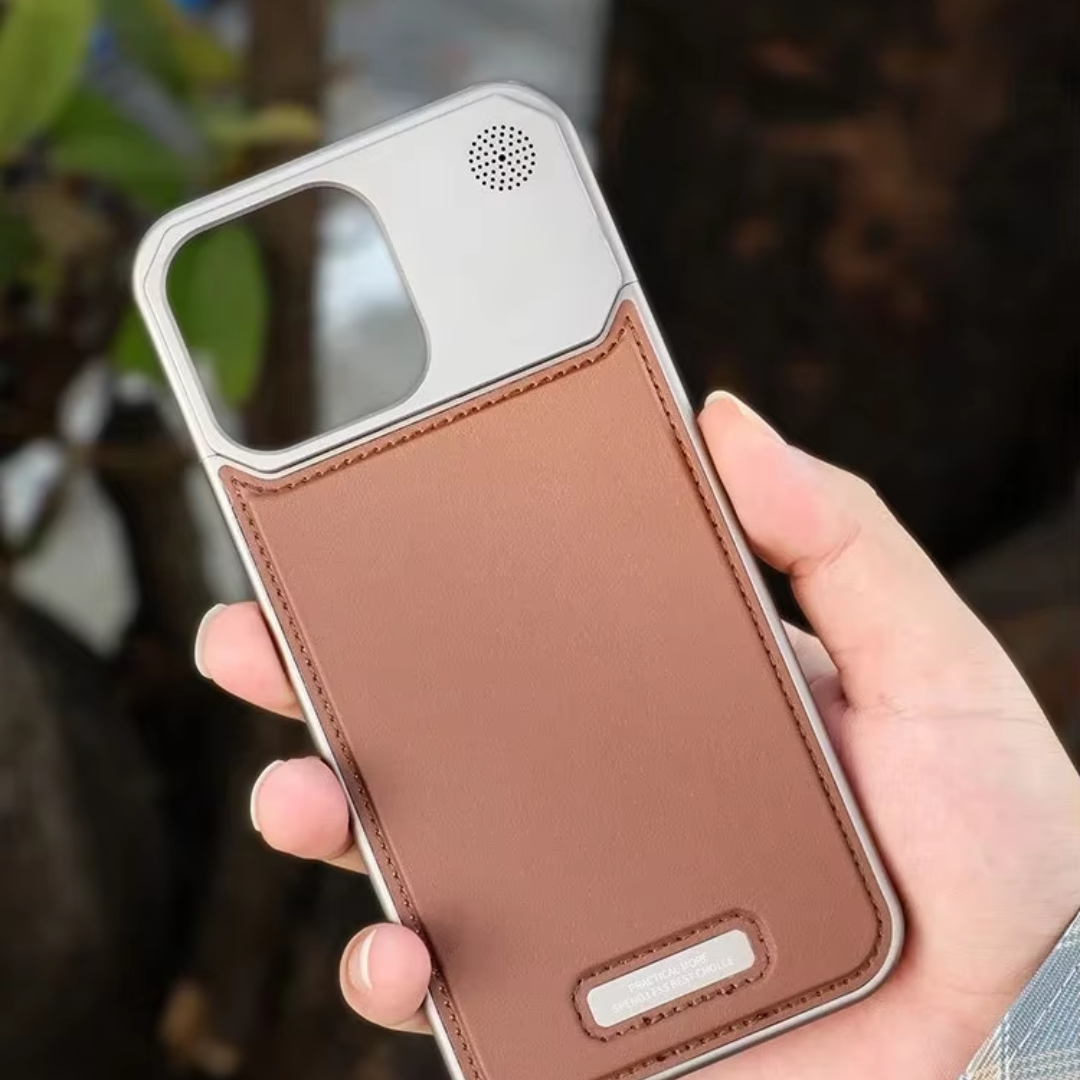 Luxury Leather & Metal Magsafe iPhone Case