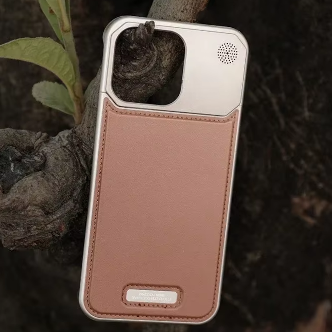 Luxury Leather & Metal Magsafe iPhone Case