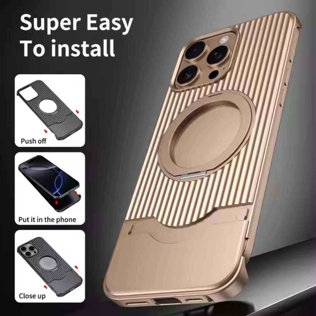 Corrugated Shield MagSafe Metal iPhone Case