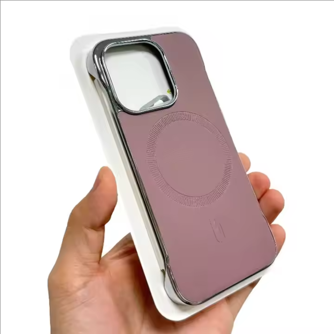Lux Borderless Leather & Metal Magsafe iPhone Case