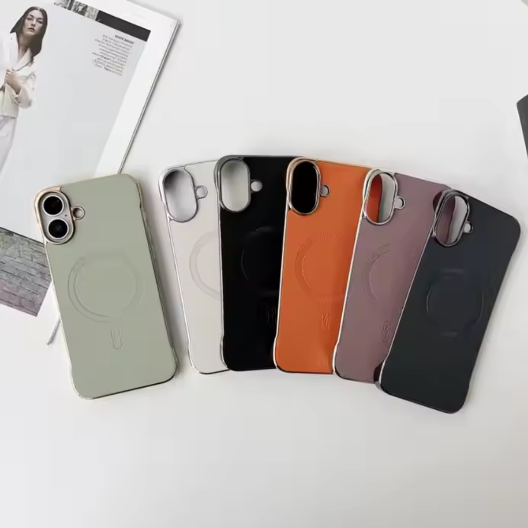 Lux Borderless Leather & Metal Magsafe iPhone Case