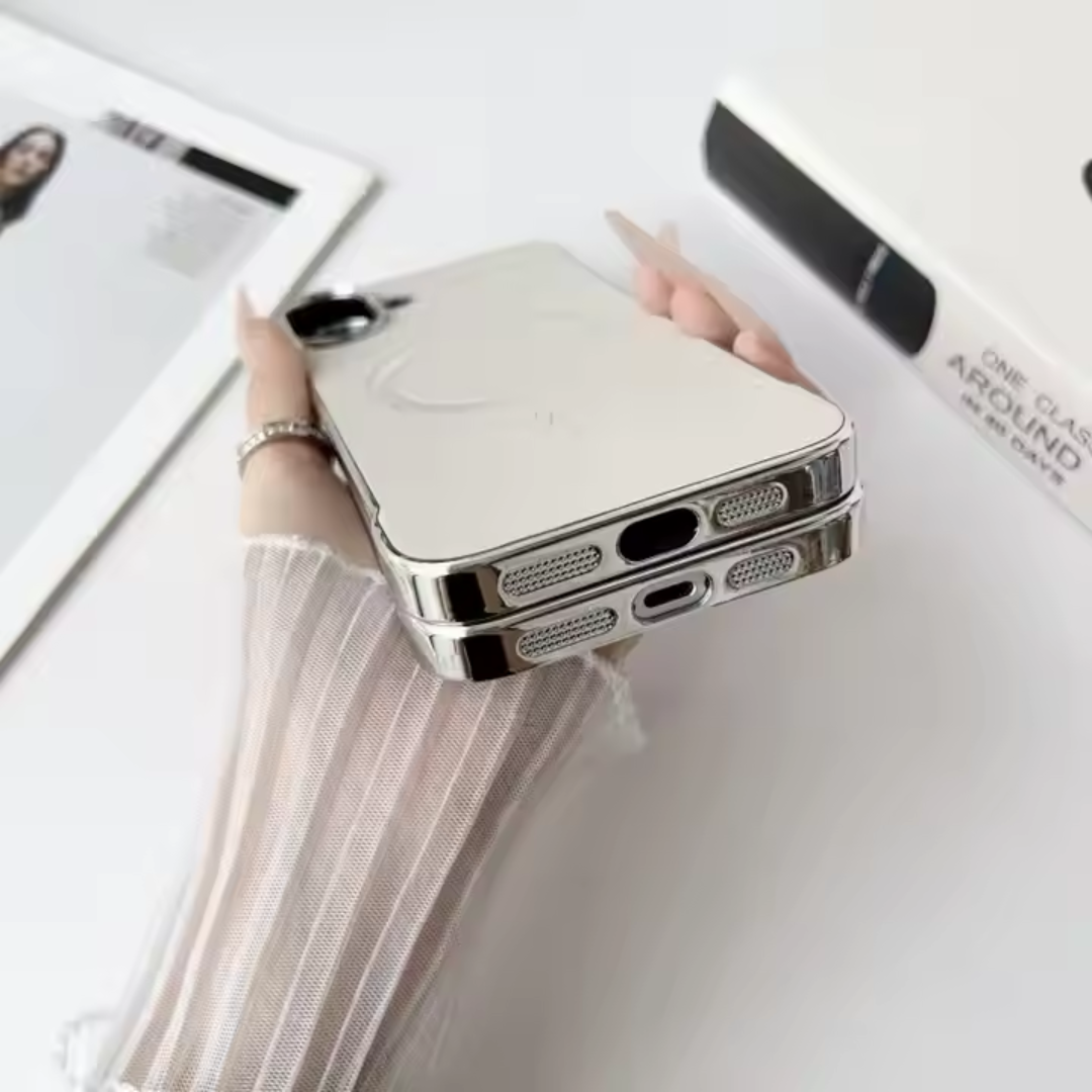 Lux Borderless Leather & Metal Magsafe iPhone Case