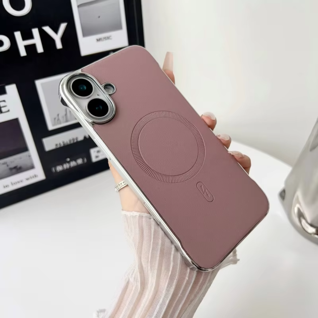 Lux Borderless Leather & Metal Magsafe iPhone Case