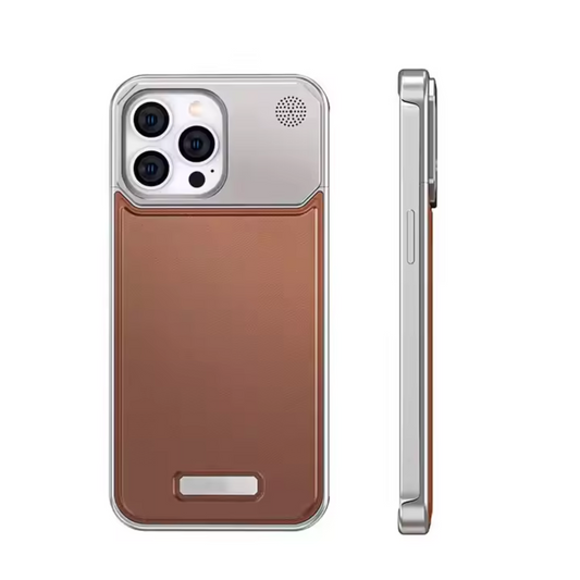 Luxury Leather & Metal Magsafe iPhone Case