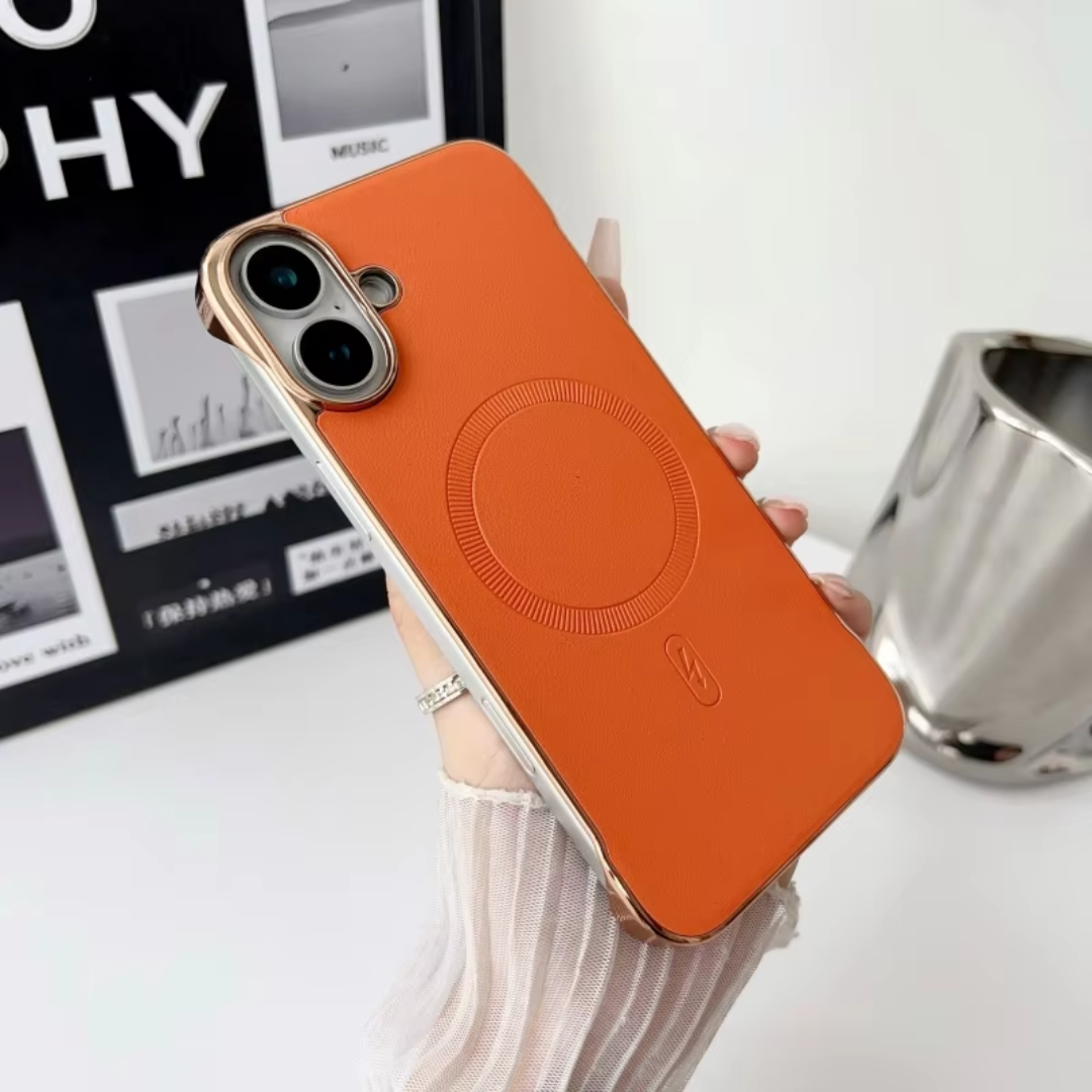 Lux Borderless Leather & Metal Magsafe iPhone Case