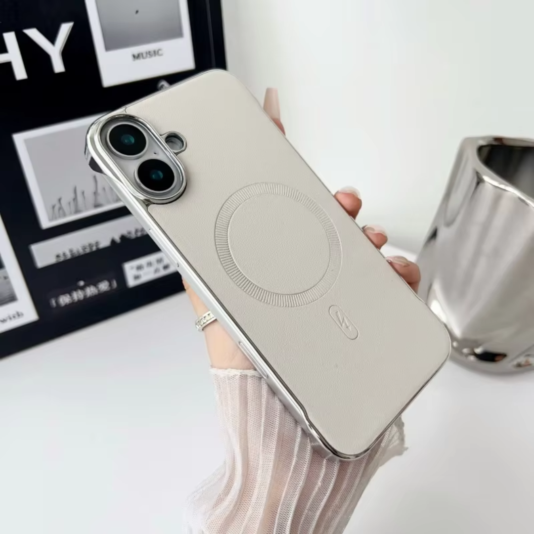 Lux Borderless Leather & Metal Magsafe iPhone Case